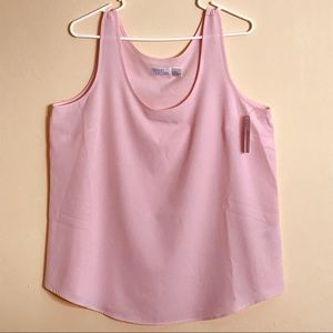 NWT Time and Tru Pale Pink Polyester Tank Sz L